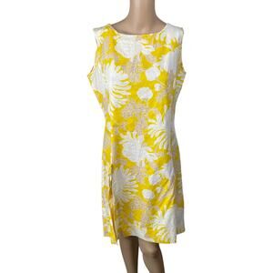 Vtg 60s Dash-About Yellow Floral Split Skirt Scooter Mini Dress SZ 16